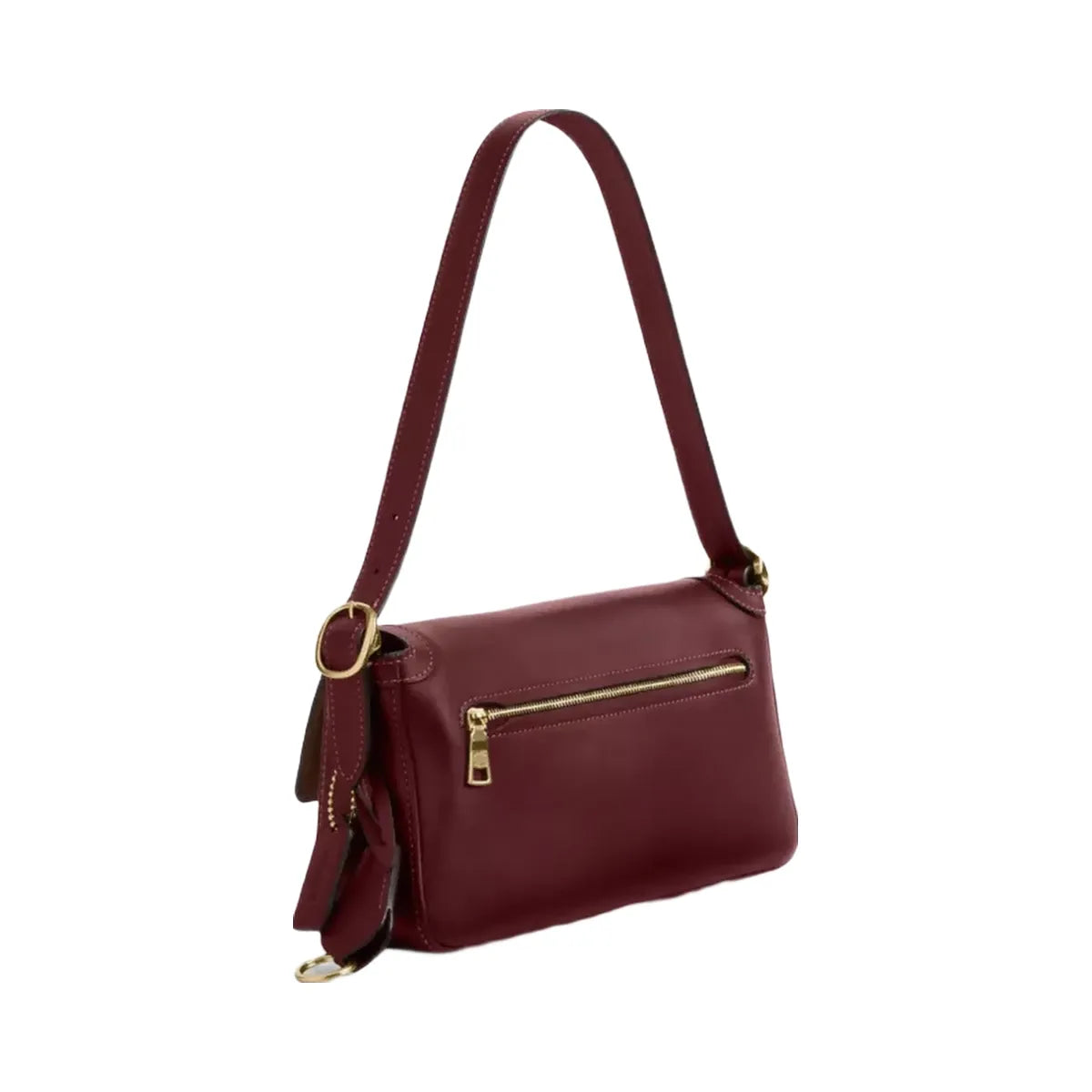 Coach Etta Small Flap Shoulder Bag in Gold Maroon