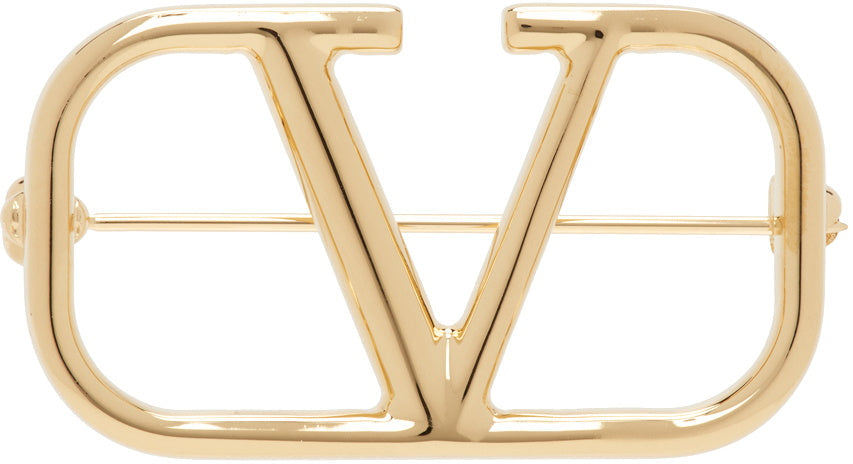 Valentino Garavani Gold VLogo Signature Brooch