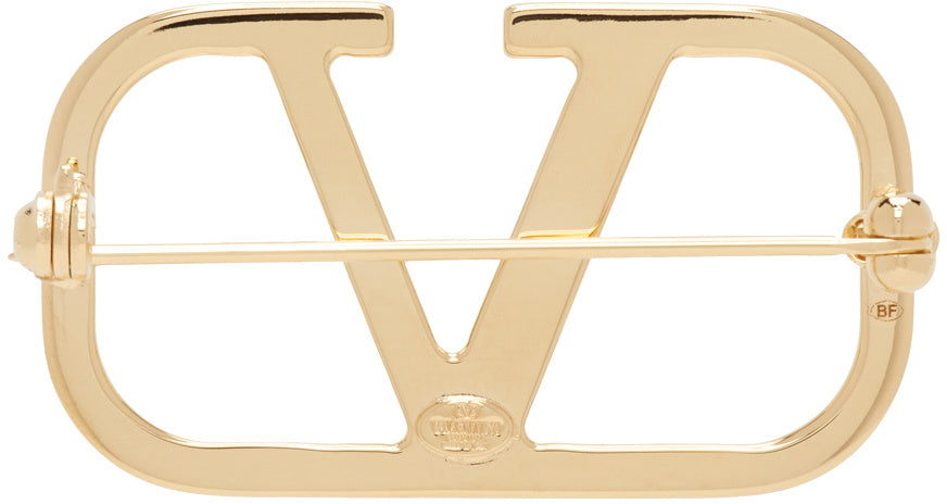 Valentino Garavani Gold VLogo Signature Brooch