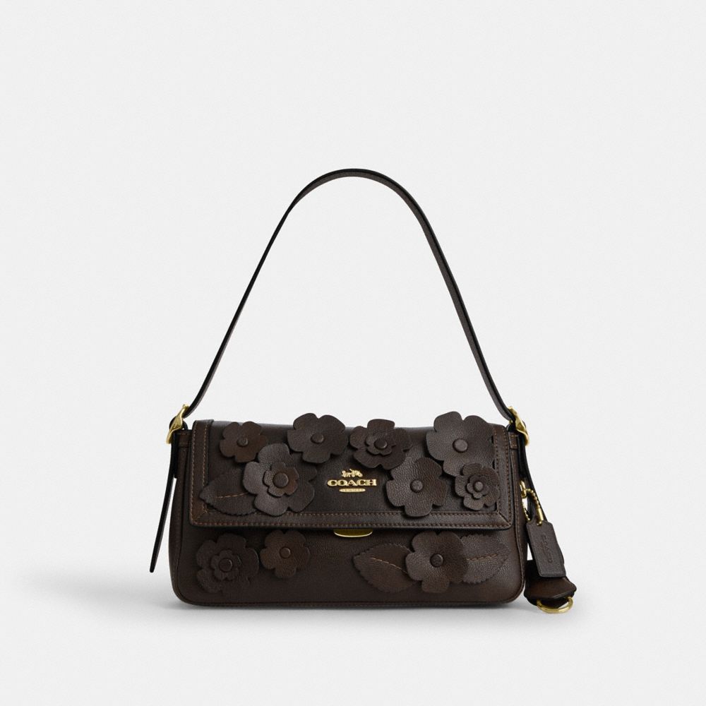 Etta Small Flap Shoulder Bag With Floral Applique