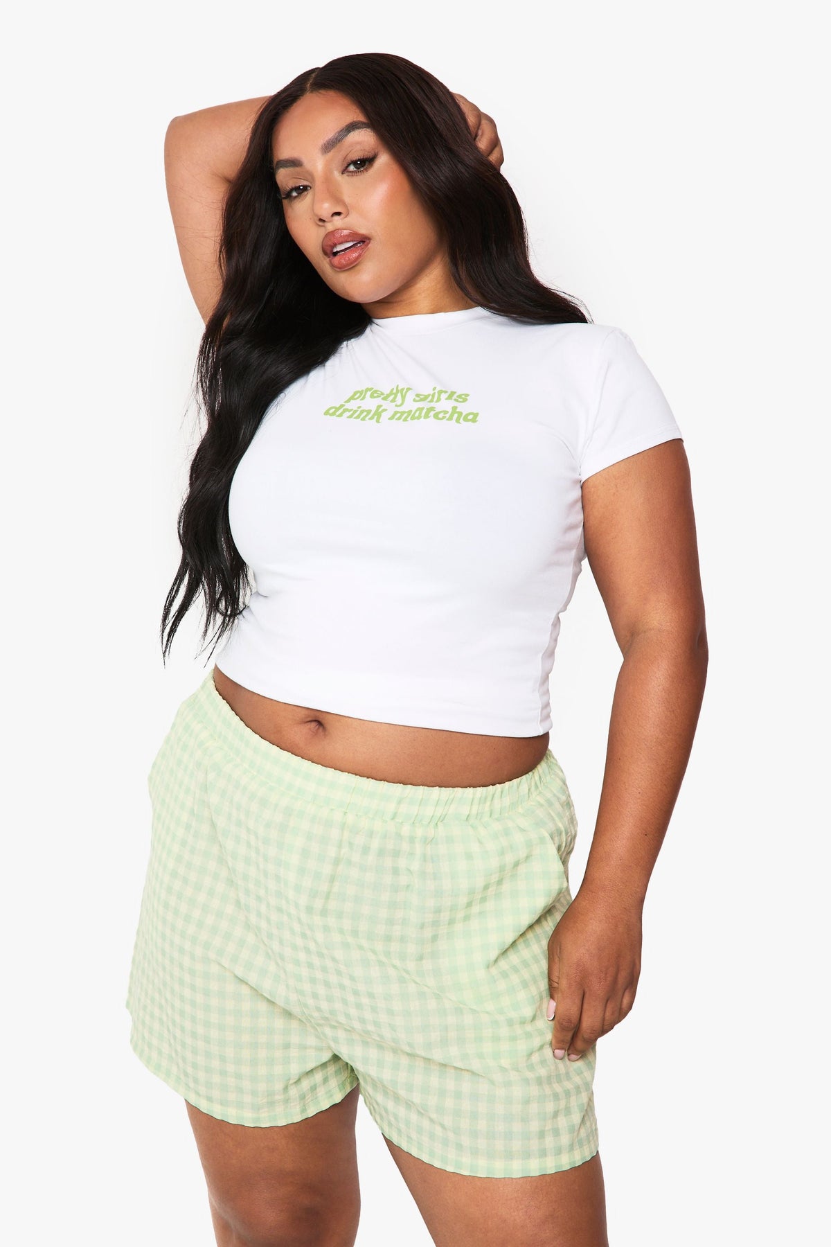 Plus Pretty Girls Drink Matcha Fitted Tee