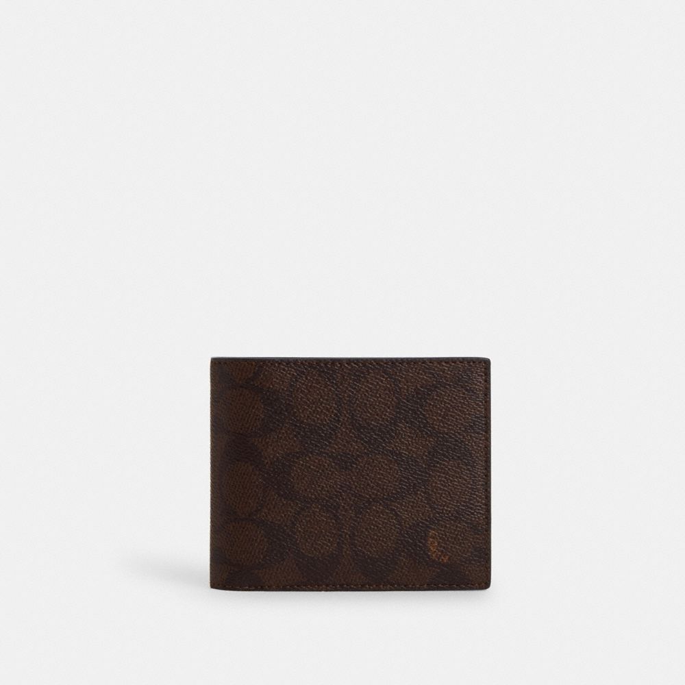 Coach 3 In 1 Wallet In Signature Canvas Mahogany Multi
