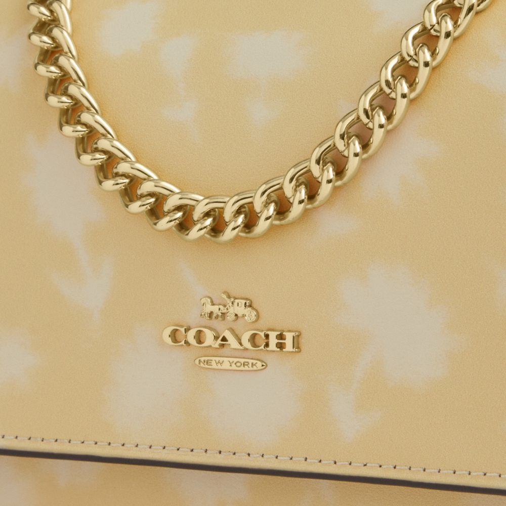Coach Mini Klare Crossbody Bag With Floral Print Gold Washed Yellow