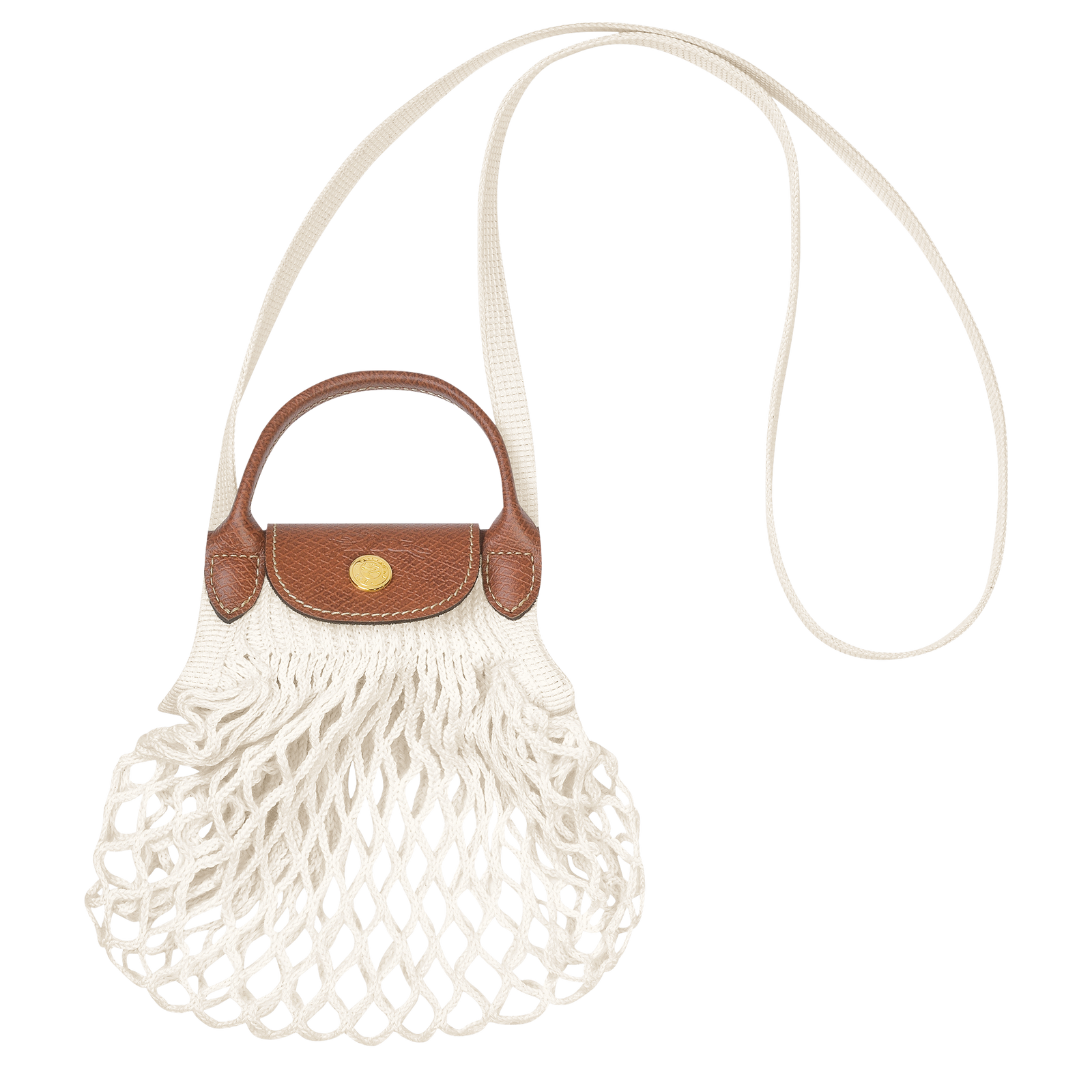 Longchamp Le Pliage Filet XS Mesh bag Ecru