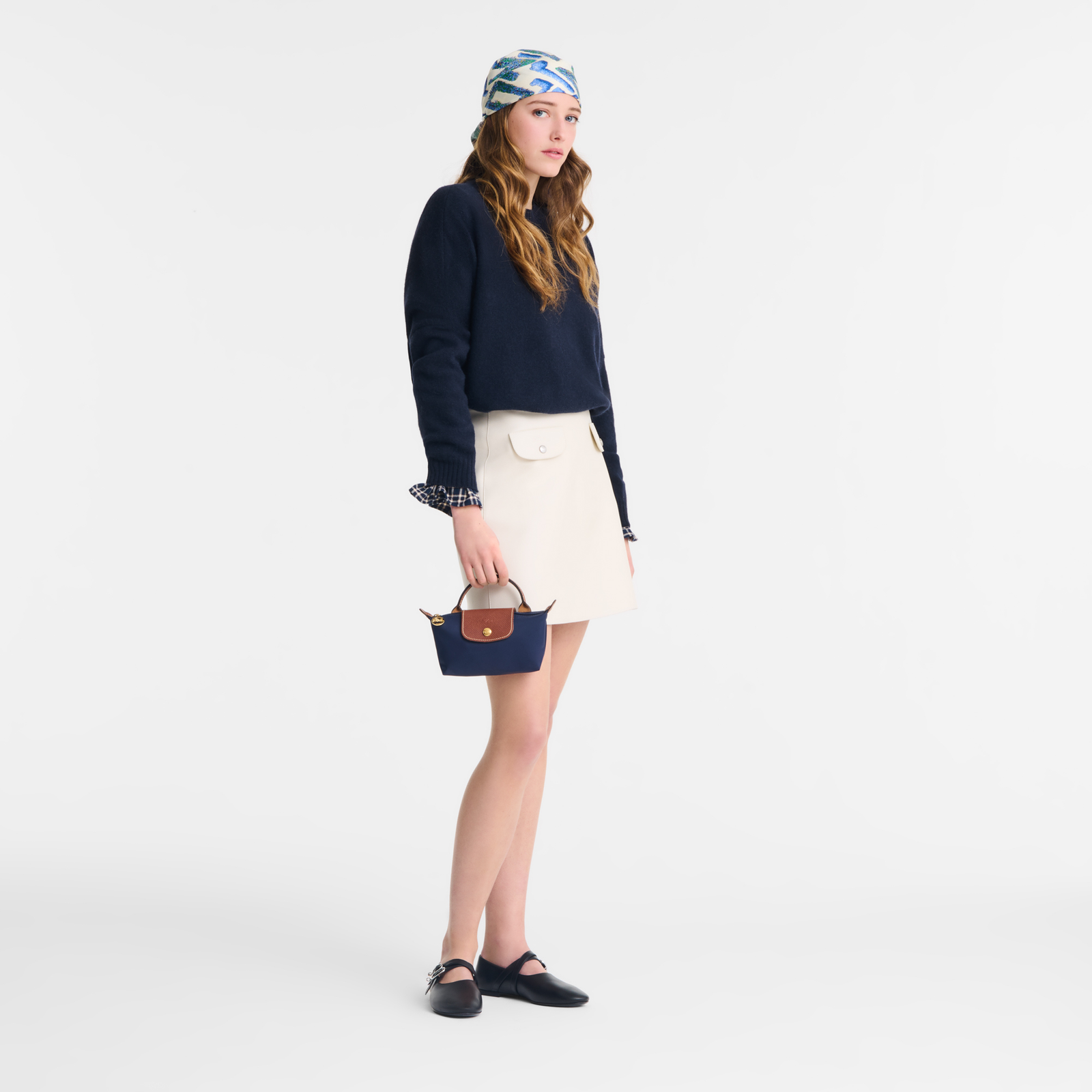 Longchamp Le Pliage Original Pouch with handle Navy