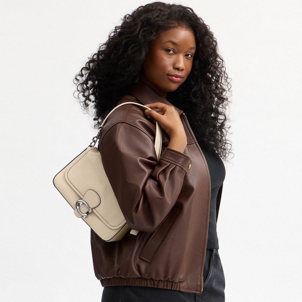 Coach Soft Tabby Shoulder Bag Silver Ivory