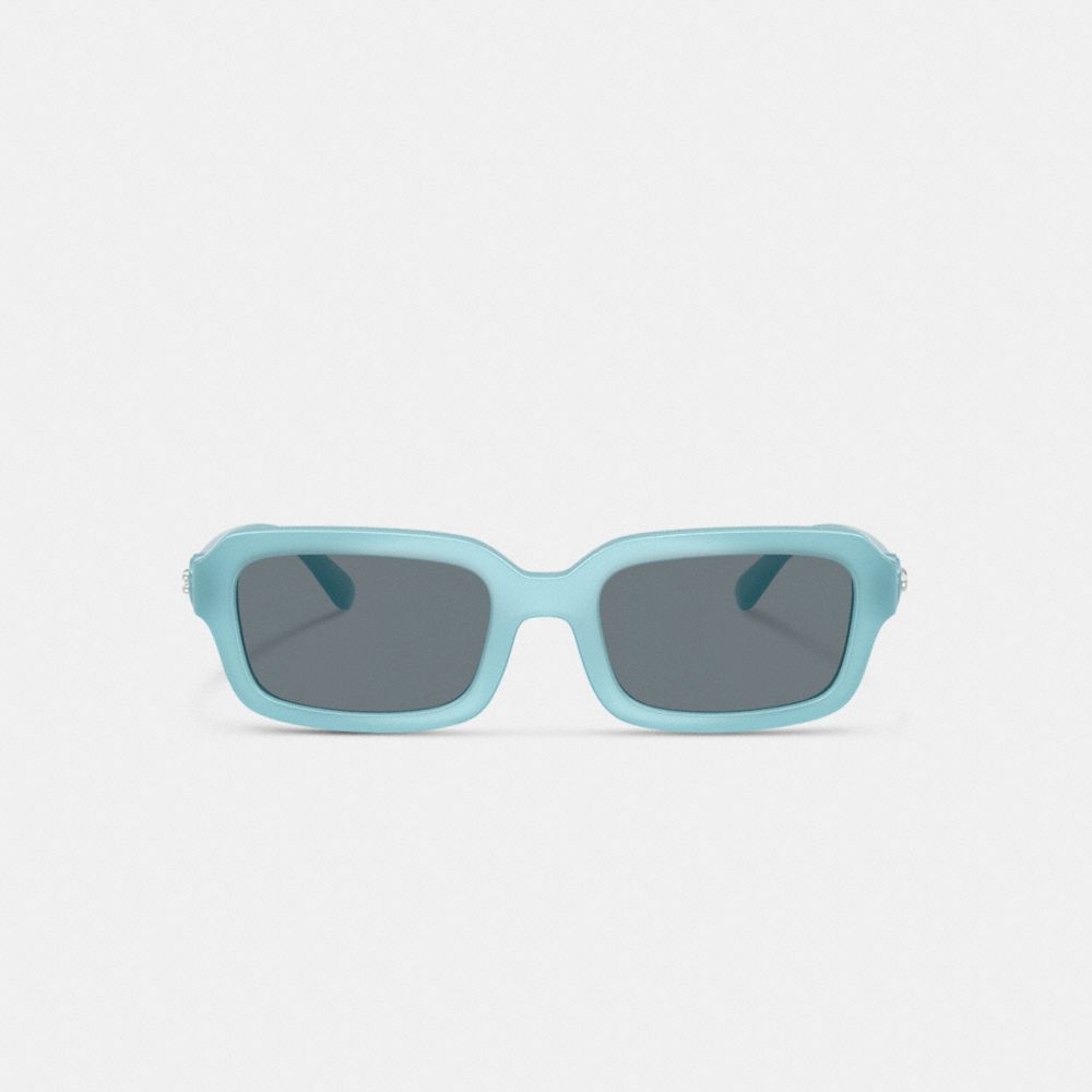 Coach C Heart Narrow Square Sunglassses Blue