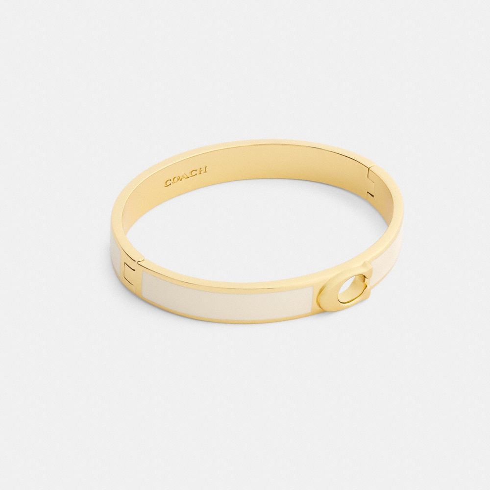 Coach C Hinged Bangle Gold Chalk