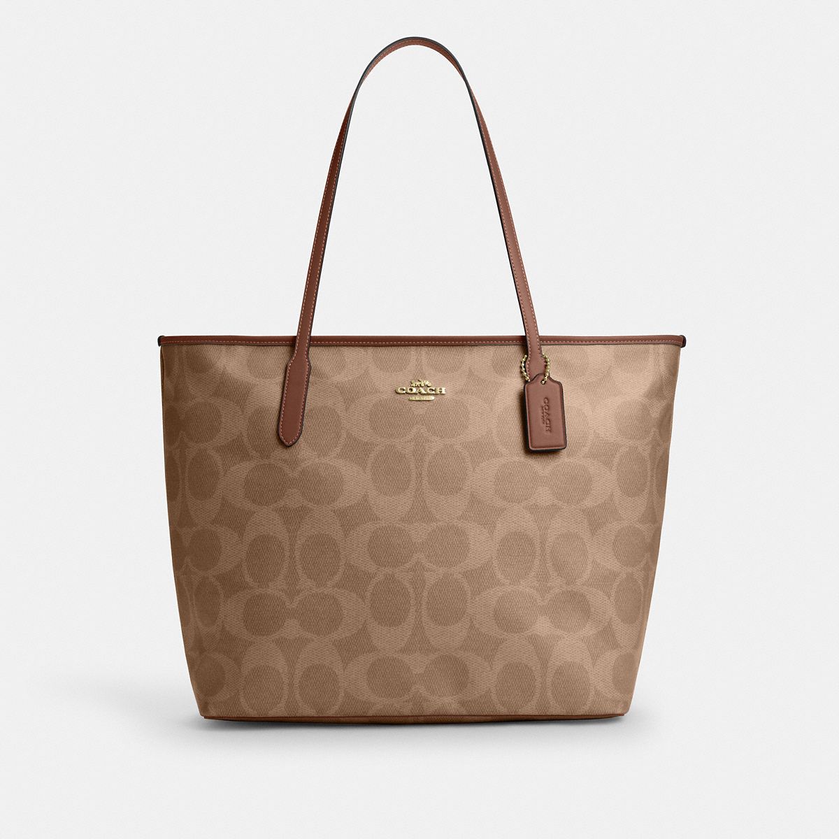 Coach Large City Tote Bag In Maxi Signature Canvas