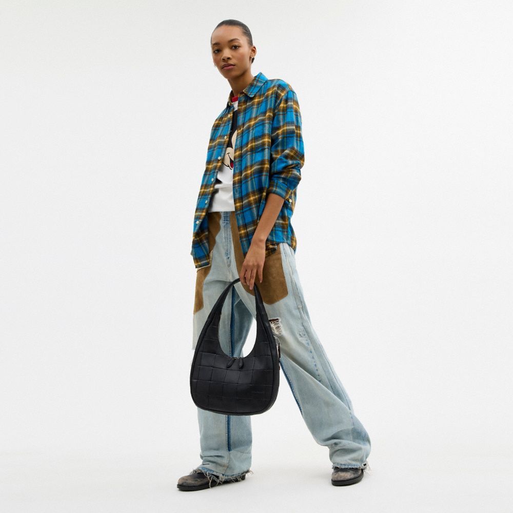 Coach Alter/Ego Crescent Shoulder Bag In Upcrafted Leather Black