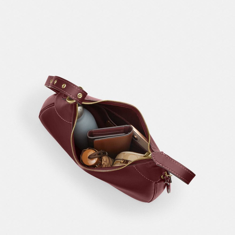Coach Ella Shoulder Bag Gold Maroon