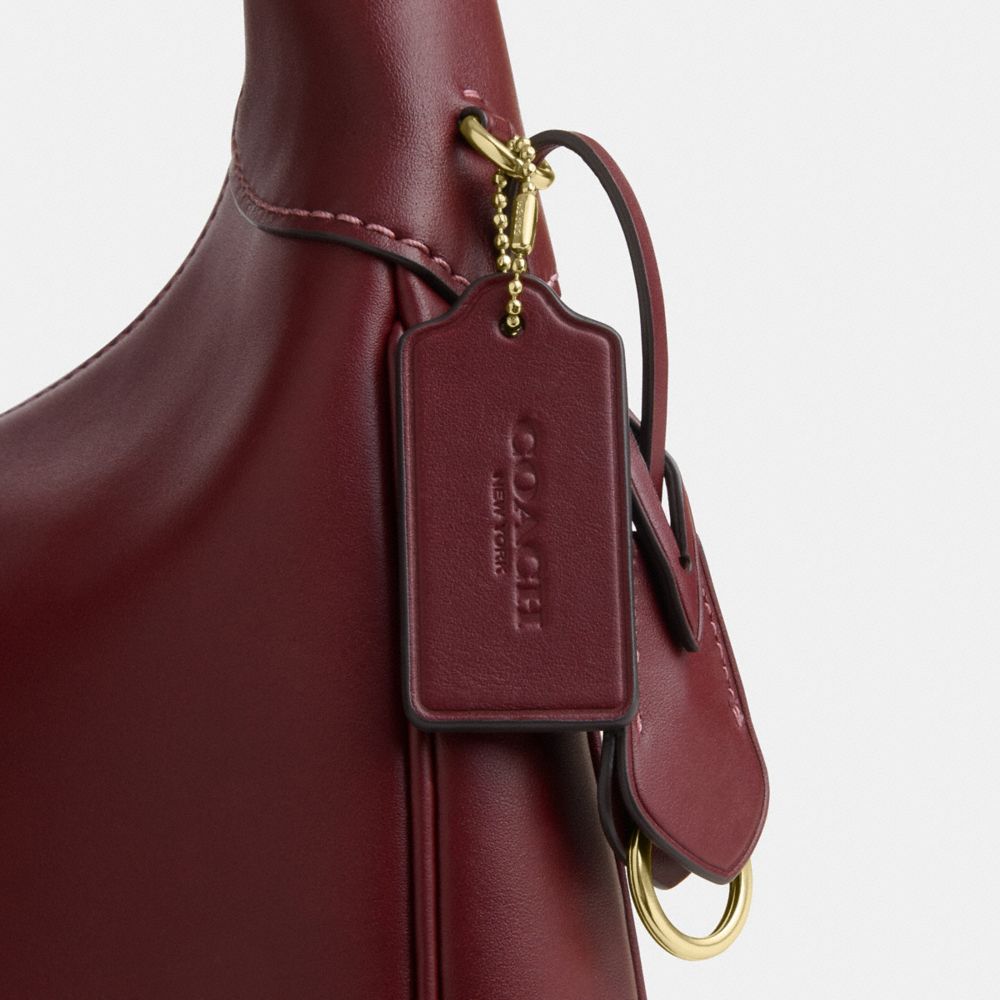 Coach Ella Shoulder Bag Gold Maroon