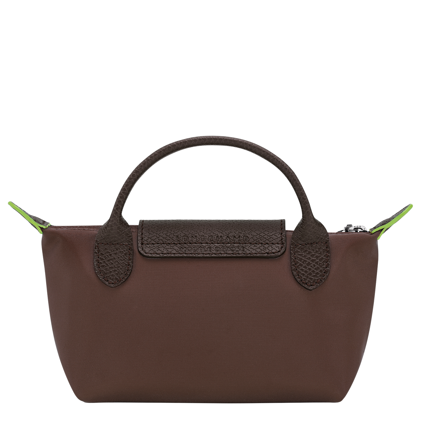 Longchamp Le Pliage Green Pouch with handle Mocha