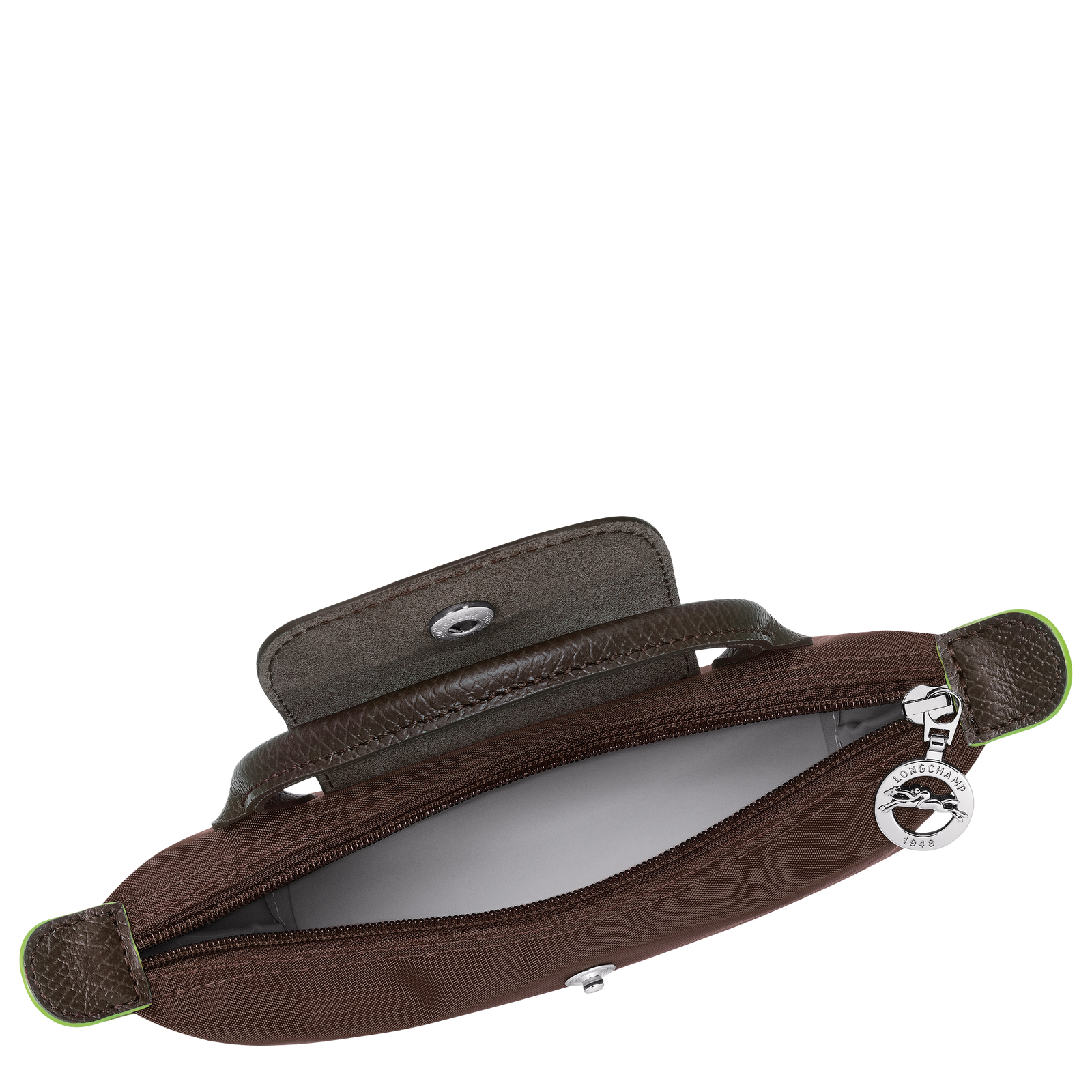 Longchamp Le Pliage Green Pouch with handle Mocha