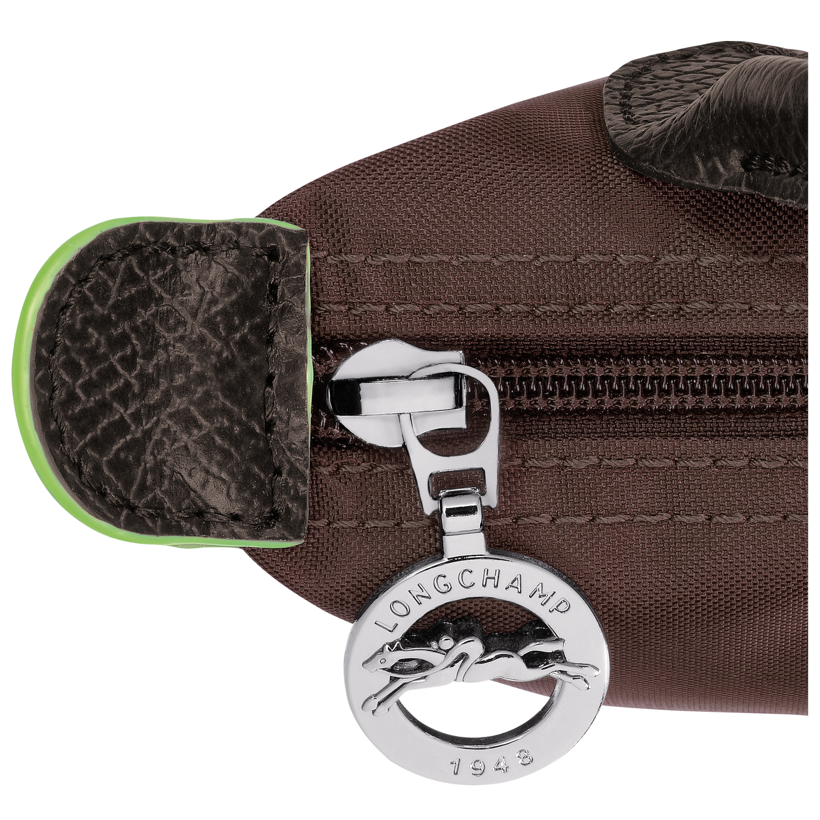 Longchamp Le Pliage Green Pouch with handle Mocha