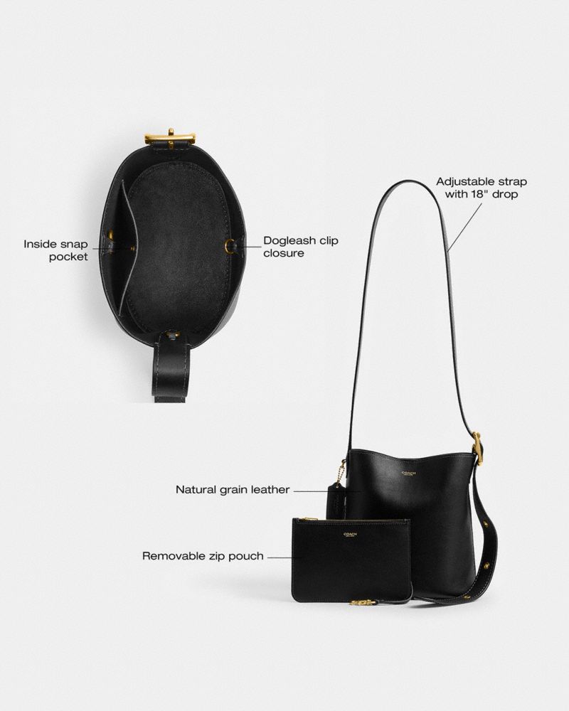 Coach Bleecker Bucket Bag 21 Brass Vanilla