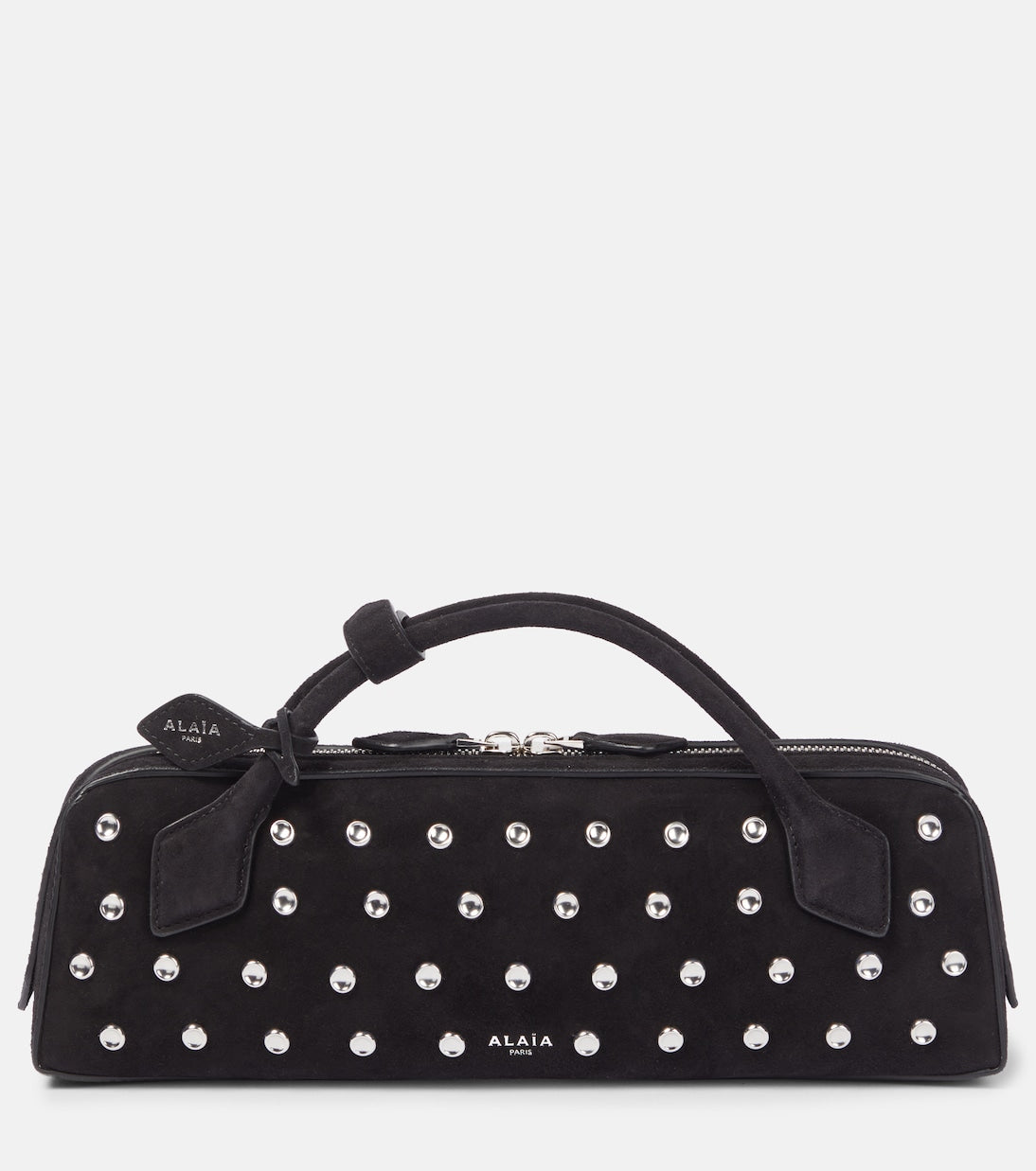 Le Teckel studded leather clutch