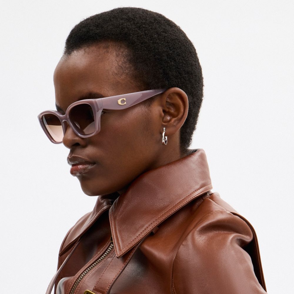 C Hardware Square Cat Eye Sunglasses