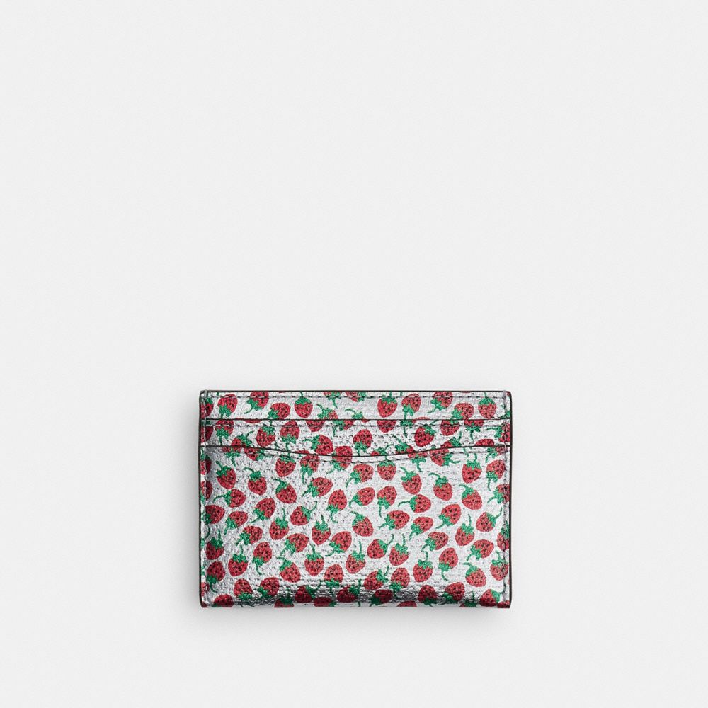 Essential Card Case With Strawberry Print
