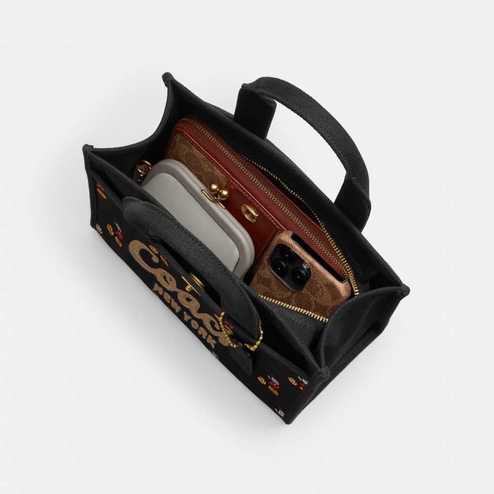 Disney X Coach Cargo Tote Bag 26 With Mickey Mouse In Regenerative Cotton Canvas