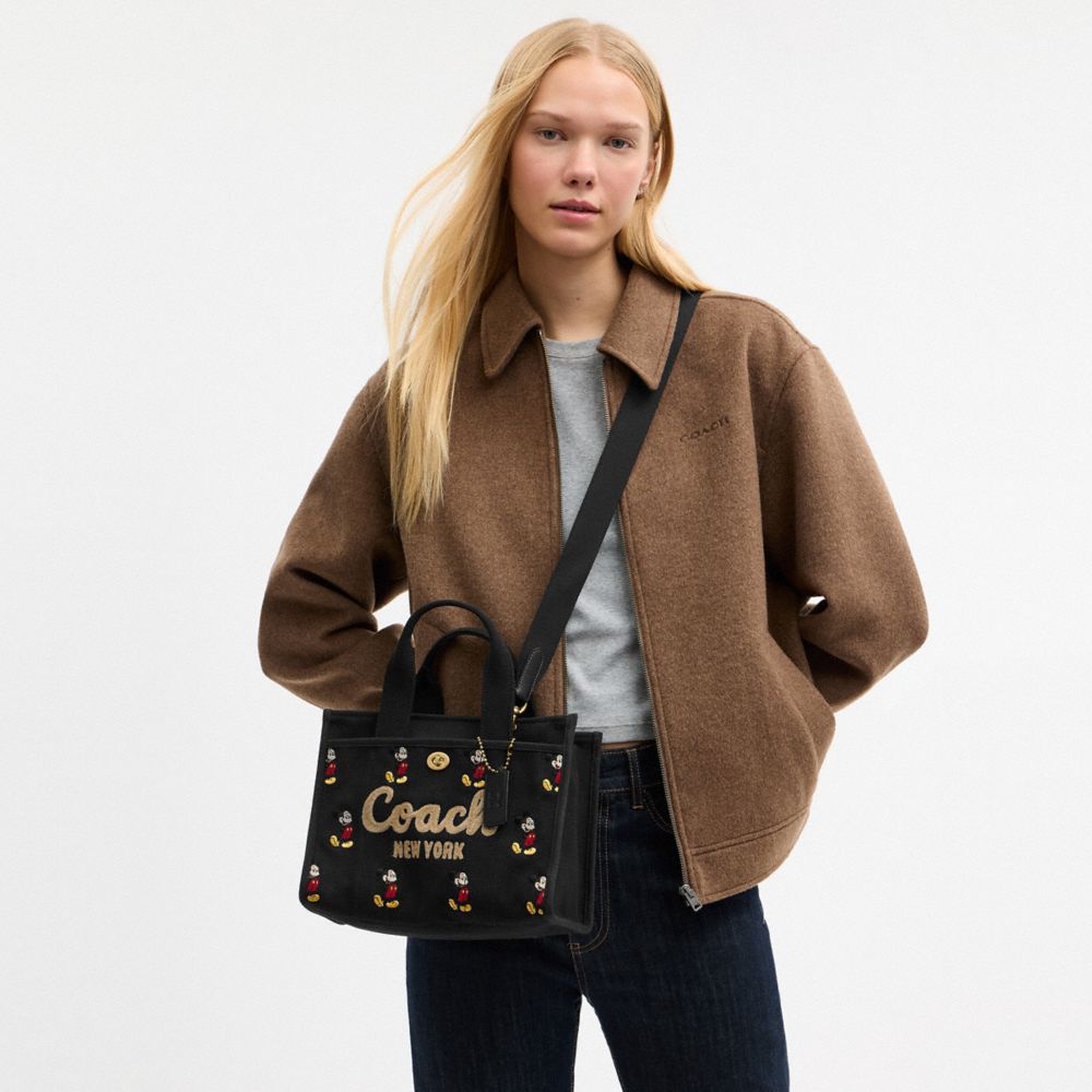 Disney X Coach Cargo Tote Bag 26 With Mickey Mouse In Regenerative Cotton Canvas