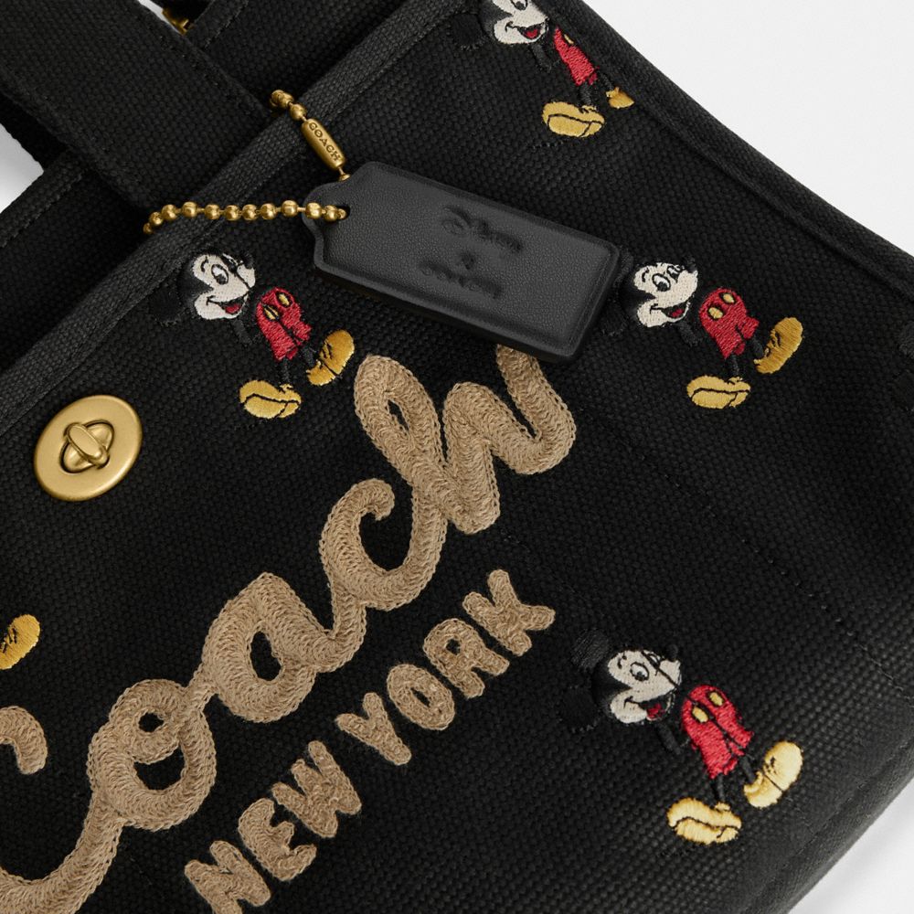 Disney X Coach Cargo Tote Bag 26 With Mickey Mouse In Regenerative Cotton Canvas