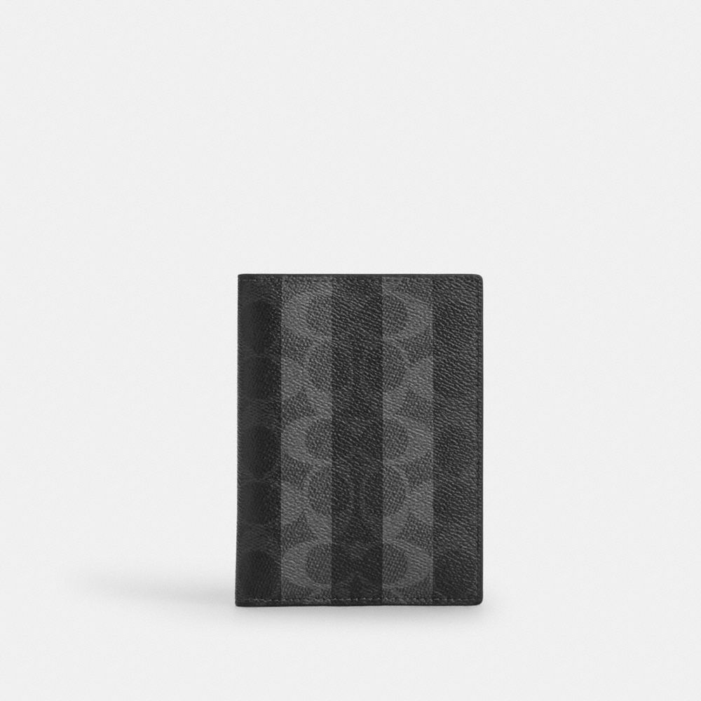 Passport Card Case In Signature Canvas With Stripes