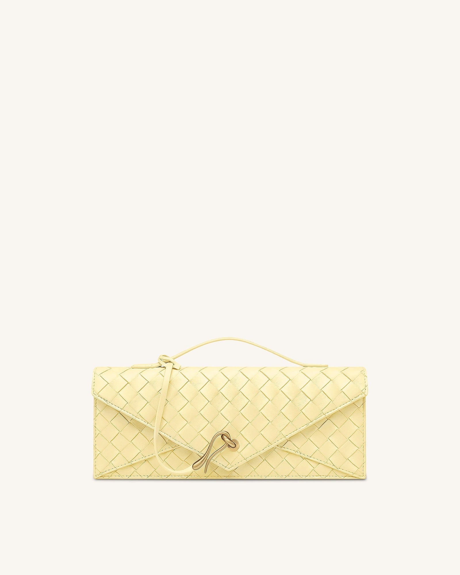 Celeste Woven Textured Envelope Top Handle Bag - Mocha Brown