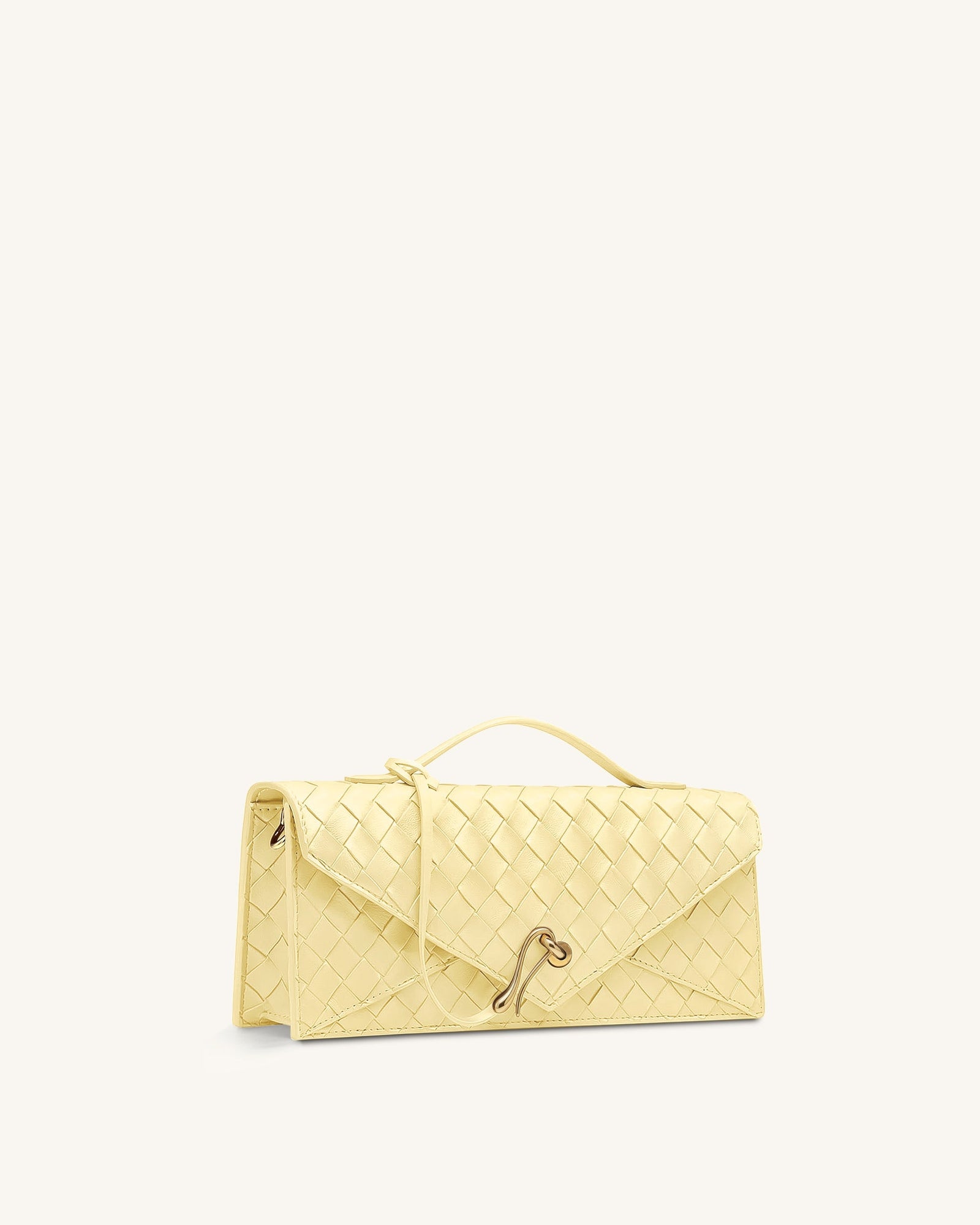 Celeste Woven Textured Envelope Top Handle Bag - Mocha Brown