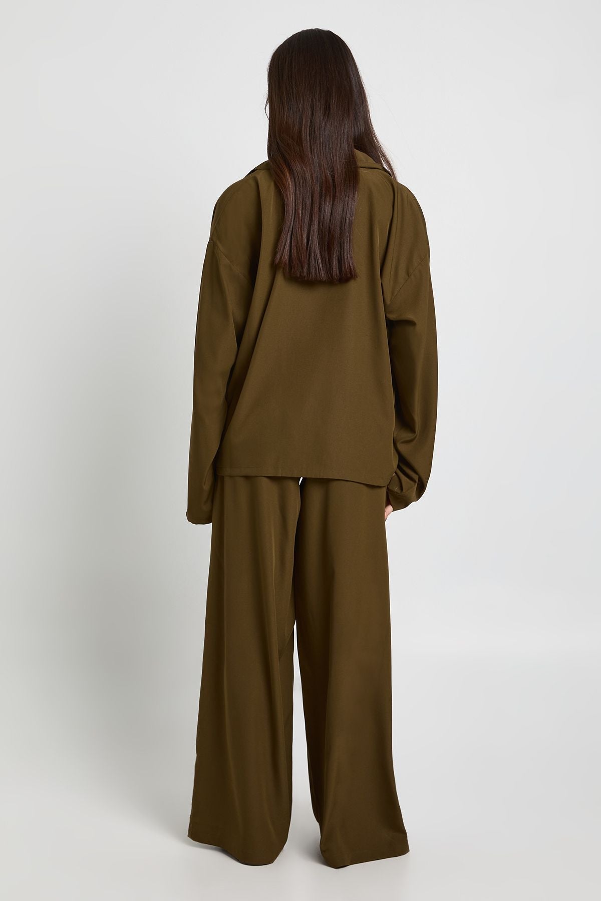 Petite Oversized Shirt & Wide Leg Trouser Co-ord