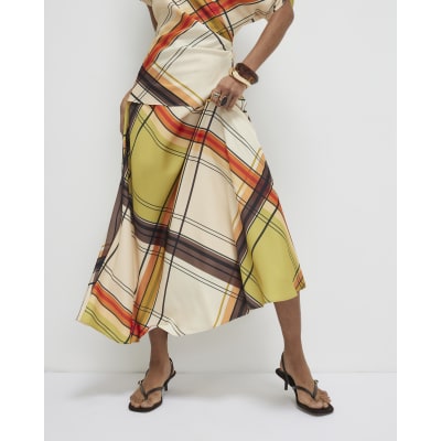 Green Check Maxi Skirt