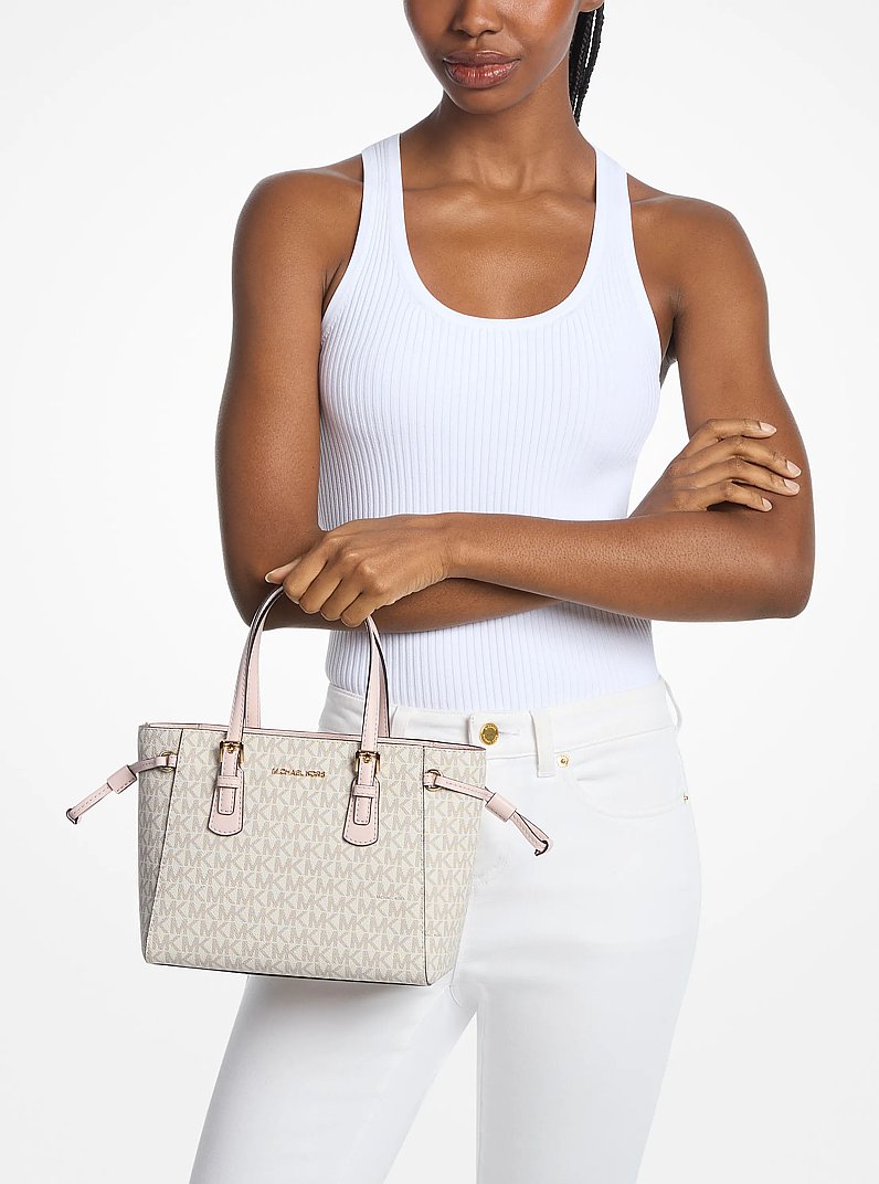 Michael Kors Voyager Extra-Small Signature Logo Convertible Crossbody Bag Pwd Blsh Mlt