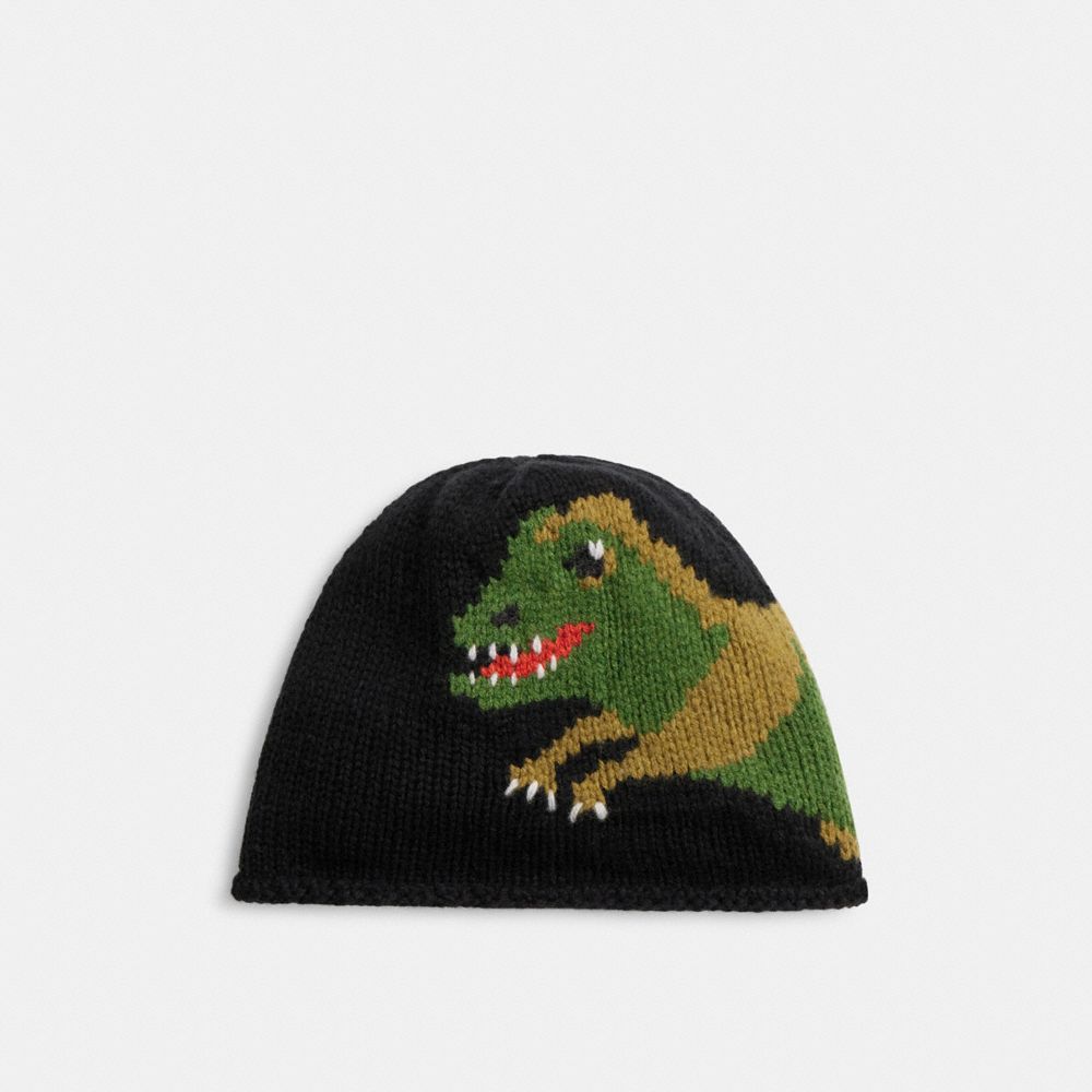 Coach Jumbo Rexy Print Knit Beanie Black