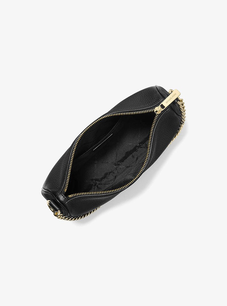 Michael Kors Carmela Medium Pebbled Leather Convertible Crossbody Bag Black