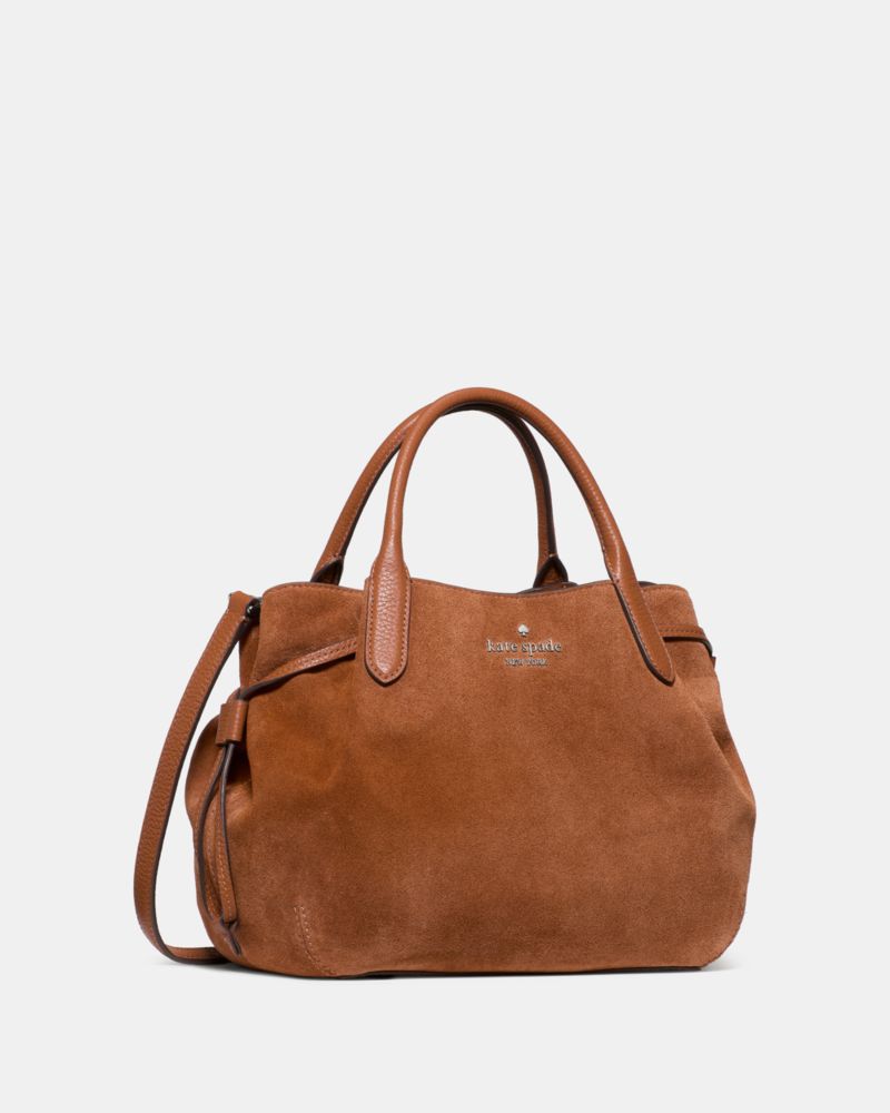KateSpade Dumpling Suede Small Satchel Warm Gingerbread