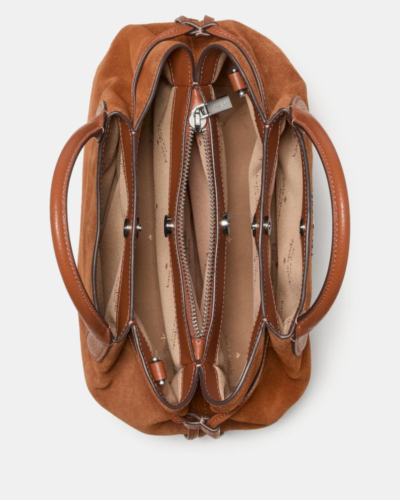 KateSpade Dumpling Suede Small Satchel Warm Gingerbread