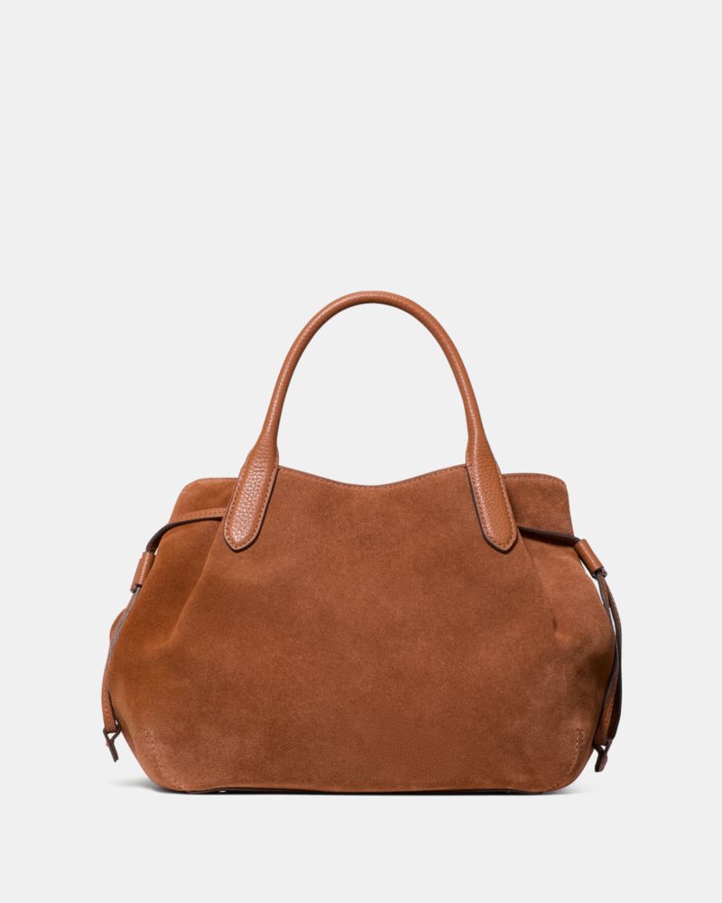 KateSpade Dumpling Suede Small Satchel Warm Gingerbread