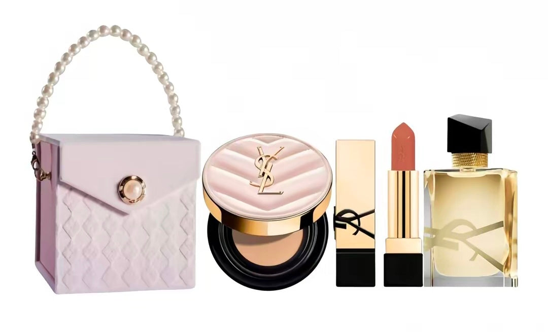 Ysl Saint Laurent Sample Makeup Set, Mini Gold Bar Cushion Lipstick, Eau De Toilette, Easy-To-Apply Color, Velvet Satin Concealer, Setting Makeup Products
