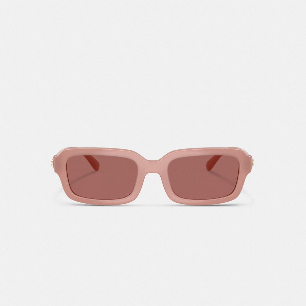Coach C Heart Narrow Square Sunglassses Pink