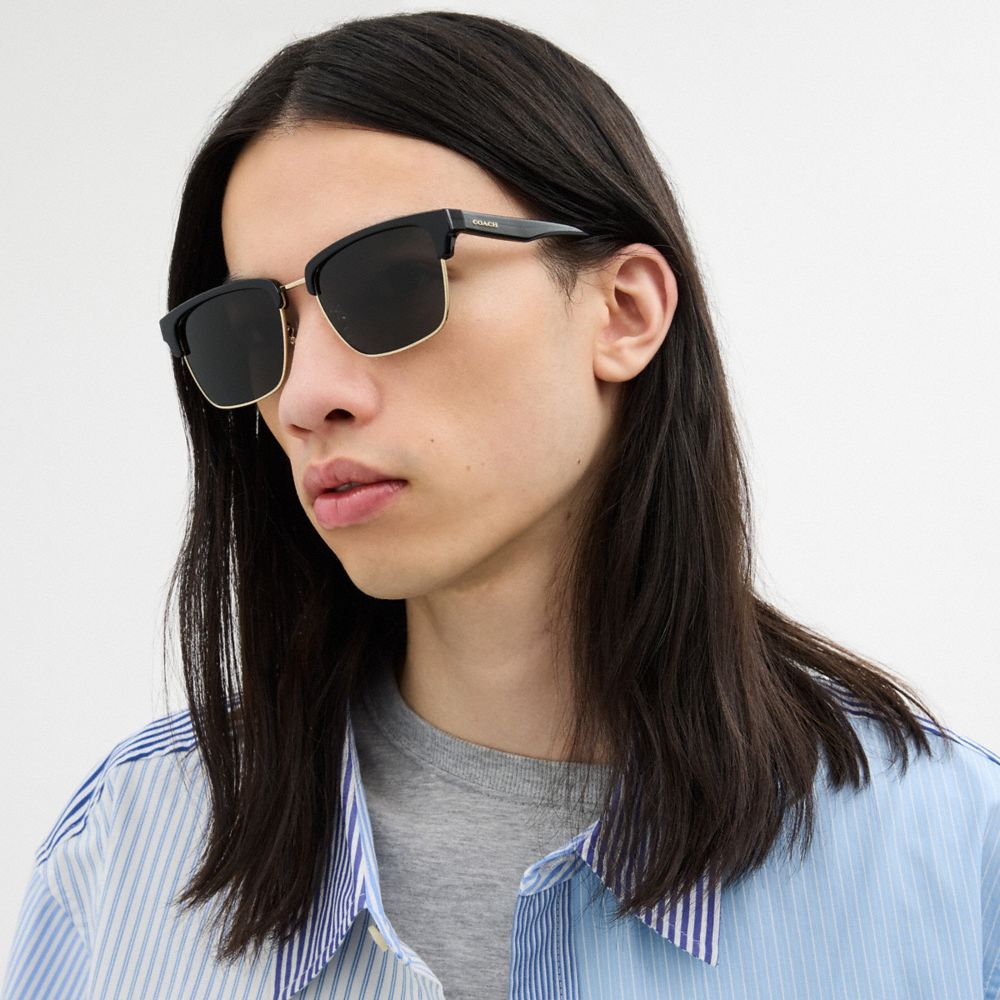 Coach Coach Script Square Sunglasses Black