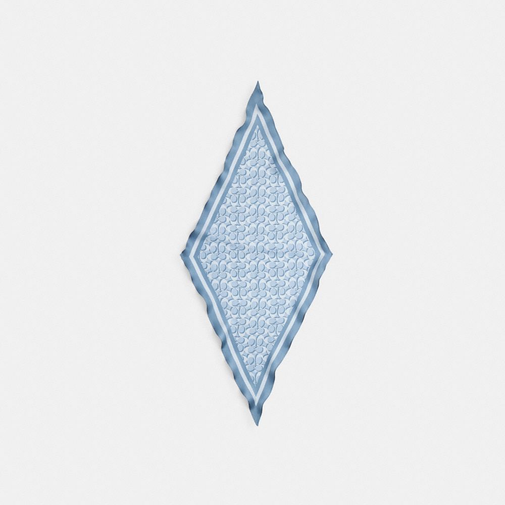 Coach Signature Silk Diamond Scarf Niagara Mist