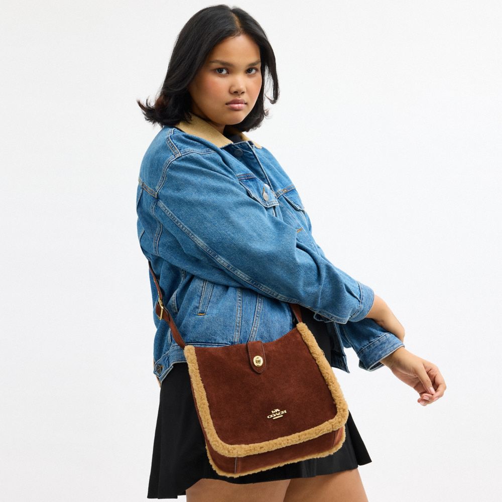 Coach Hadley Convertible Crossbody Bag Gold Vintage Brown Multi