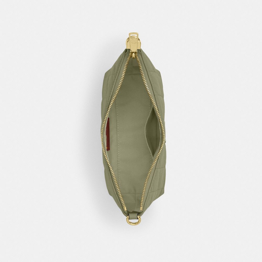 Coach Caitlin Shoulder Bag With Quilting Gold Pistachio