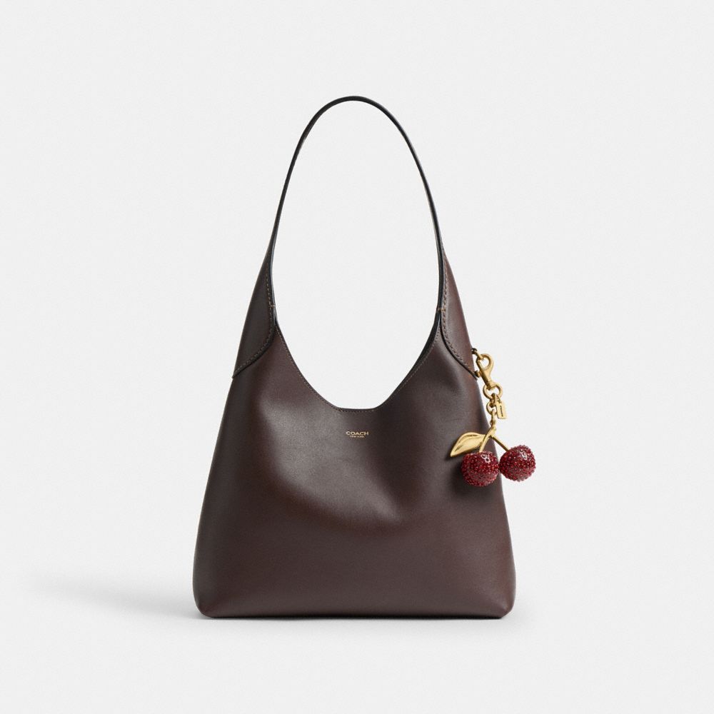 Coach Crystal Cherry Bag Charm Brass Red