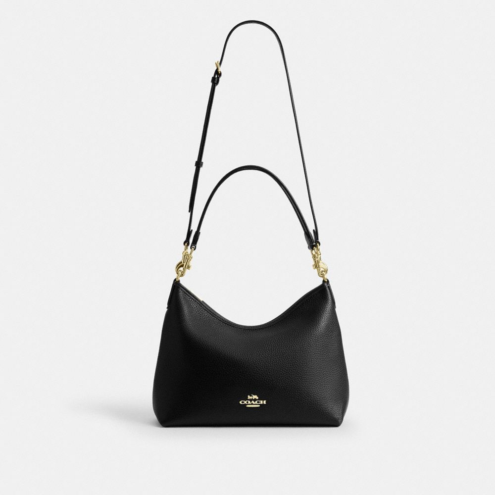 Coach Laurel Shoulder Bag Gold Black