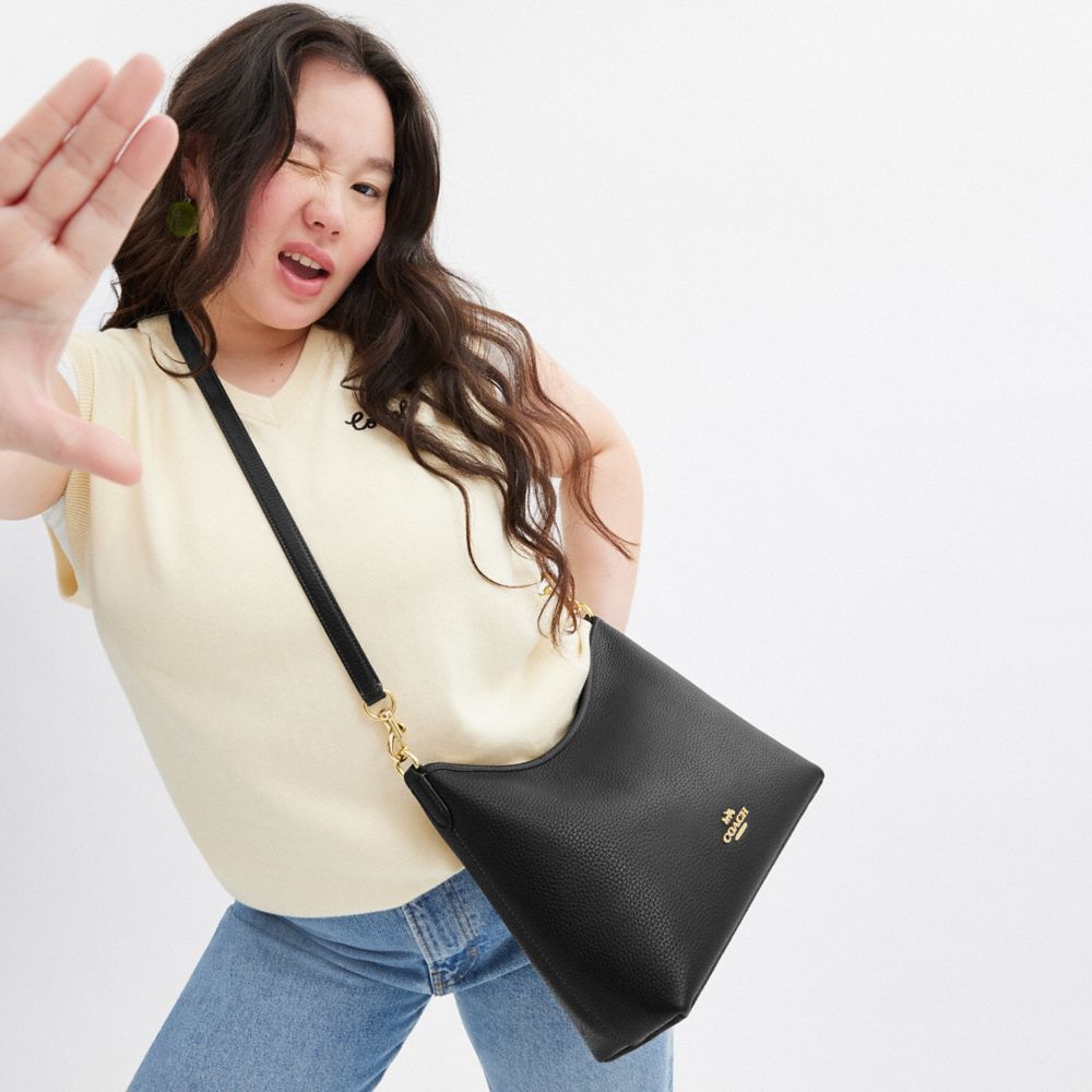 Coach Laurel Shoulder Bag Gold Black