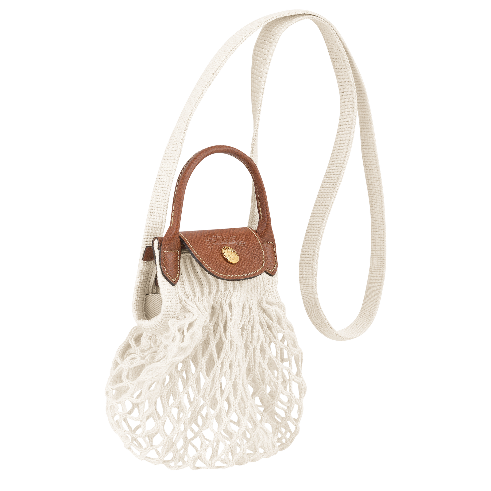 Longchamp Le Pliage Filet XS Mesh bag Ecru