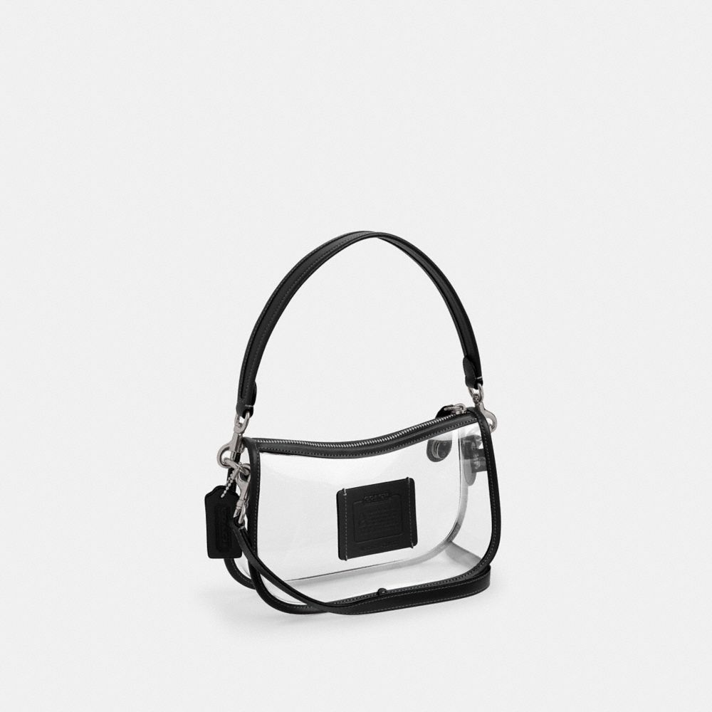 Coach Stadium Swinger Bag Silver Black