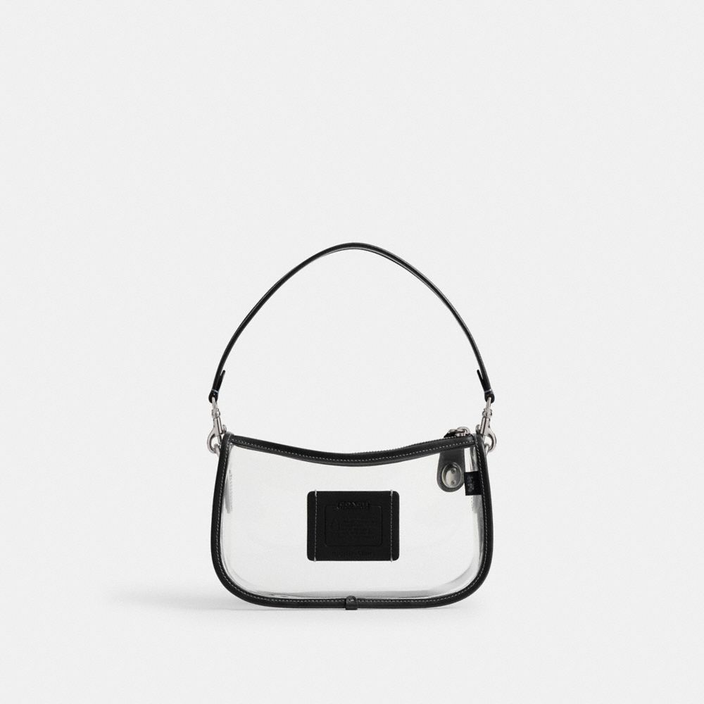 Coach Stadium Swinger Bag Silver Black