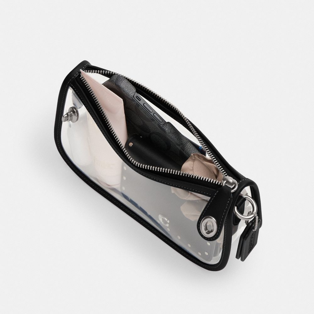 Coach Stadium Swinger Bag Silver Black